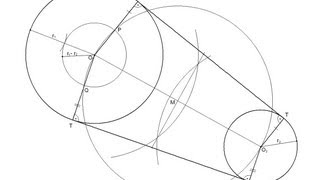 Rectas tangentes exteriores a dos circunferencias dadas [upl. by Eah]