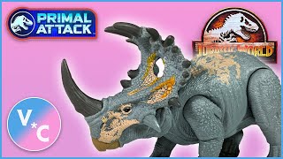 Jurassic World Camp Cretaceous Sound Strike Sinoceratops Review [upl. by Hurff]