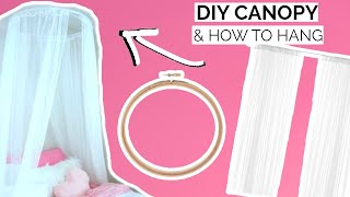 DIY CANOPY PRINCESS BED  HOW TO HANG  Laci Jane [upl. by Ydroj106]