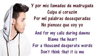 Prince Royce  Culpa Al Corazón Lyrics English and Spanish  Translation amp Meaning  Blame the heart [upl. by Eceinal]