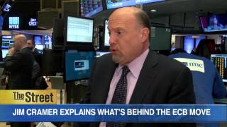 Jim Cramer Looks at Who Benefits From the ECB Move [upl. by Fem]