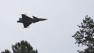 JAS 39 Gripen low pass sets off car alarm [upl. by Albina550]