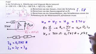 NTG Elektrotechnik Prüfungsaufgabe PE07  Gesamtleistung Teilleistung Ströme Spannungen [upl. by Cowles]