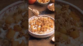 Apple cider oatmeal with caramelized apples breakfastideas [upl. by Sewellyn524]