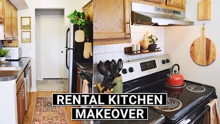 DIY KITCHEN MAKEOVER ✨ RenterFriendly Transformation For a Small Kitchen On A Budget [upl. by Clover]