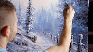 Beginner Friendly Winter Landscape Painting [upl. by Atte449]