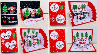 DIY 4 Easy Christmas popup card ideas  Christmas greeting card making handmade  Christmas card [upl. by Rosina]