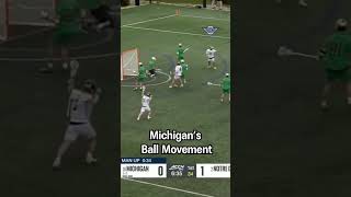 BEAUTIFUL Ball Movement from Michigan shorts lacrosse [upl. by Suitangi]