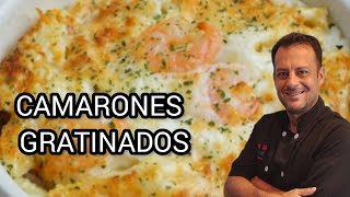 Como hacer CAMARONES GRATINADOS al Termidor facil [upl. by Teague]