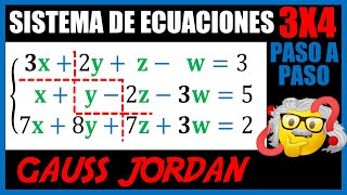 Sistema de ecuaciones 3x4 método Gauss Jordan [upl. by Adnaw]