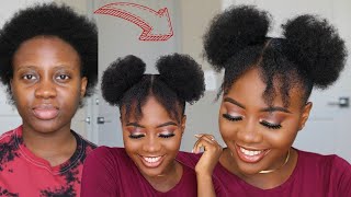 SIMPLE and CUTE Natural Hairstyle In 5 Minutes  Perfect For Summer Hot Weather Too Short 4C Hair [upl. by Sugna]