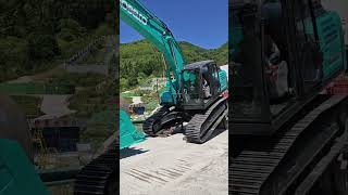 KOBELCO SK210 excavator automobile construction cat concrete operator caterpillar heavy [upl. by Ahsian]