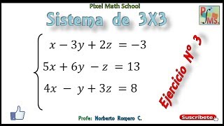 Sistema de ecuaciones lineales 3×3  Ej 1 [upl. by Ecinaej]