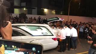 Aloysius Pangs casket arrives at MacPherson where the wake is being held [upl. by Nica]