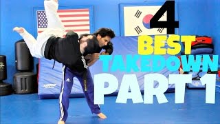 4 WAYS TO TAKE A PERSON DOWN PART 1 STREET FIGHT TECHNIQUES HOW TO TAKE A PERSON DOWN TAKEDOWNS [upl. by Jarin94]