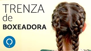 Cómo hacer la TRENZA de BOXEADORA  Trenzas holandesas dobles [upl. by Esoj]