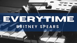 Britney Spears  Everytime Acoustic Karaoke Lower Key [upl. by Anurag]