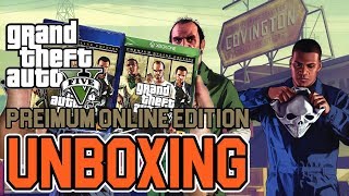 Grand Theft Auto V5 Premium Online Edition PS4Xbox One Unboxing [upl. by Redienhcs]