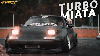 Wide Miata Turbo  aggresive Street Drifting  4K [upl. by Ahsieket]