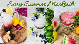 3 EASY SUMMER MOCKTAILS RECIPESInspirationbyCP [upl. by Ahsinav]