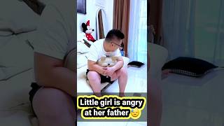 Little girl is angry at her father 🤣 shortsfeed funny cutebaby trending youtubeshort ytshorts [upl. by Zerdna]