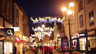 Weston super Mare Town centre Christmas lights along the town shops [upl. by Nnylirak226]