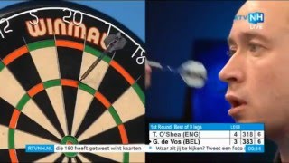 2015 BDO Finder Darts Masters Round 1 OShea vs de Vos [upl. by Ainwat238]