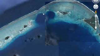 Nuclear Bomb Craters Pacific Proving Grounds from Google Earth [upl. by Nowad]