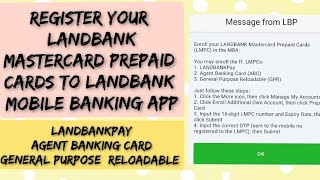 How to register your Landbank Mastercard Prepaid cards LMPC to Landbank Mobile banking app [upl. by Grekin776]