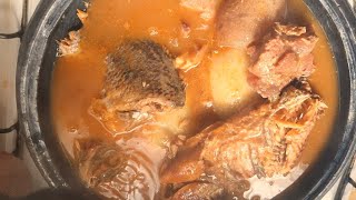 Ghanaian salted fish koobi and dry tilapia lights soup recipe  lets cook together [upl. by Reace134]