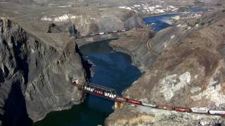 Canada Trains through Black Canyon  British Columbia [upl. by Emerald]