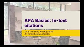 APA Basics  In text citations [upl. by Oakes236]