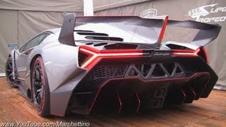 Lamborghini Veneno LOUD Exhaust SOUND  2x Start and Moving [upl. by Lillie]