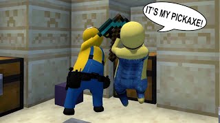 MINIONS LOOKING FOR DIAMONDS IN MINECRAFT TEMPLE in HUMAN FALL FLAT [upl. by Eniaral912]