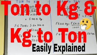 How to convert ton to kg and kg to tonConvert kg to ton formulaConvert tonnes to kgKilogram Ton [upl. by Atelokin]