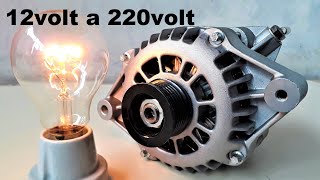 COMO CONVERTIR UN ALTERNADOR DE AUTOMOVIL DE 12V A 220V VERDADERO O FALSO  Recalibrando [upl. by Sheets]