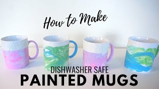 DIY PAINTED MUGS  Easy Customized Gifts [upl. by Putscher378]