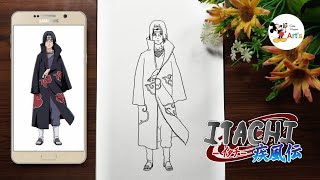 How to draw itachi uchiha full body  itachi from naruto  easy anime drawing [upl. by Janella634]