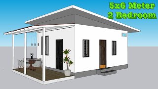 Small houseSimple House 5x6 meter house plan with 30 sqm floor area [upl. by Krilov]