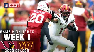 Arizona Cardinals vs Washington Commanders Game Highlights  NFL 2023 Week 1 [upl. by Yroger]