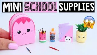 DIY REAL MINIATURE SCHOOL SUPPLIES Notebook Backpack amp MORE [upl. by Ahsimed]