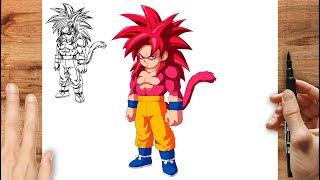 HOW TO DRAW GOKU SSJ4 DAIMA [upl. by Eblehs505]