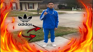 Adidas Blue Tracksuit Review  Try on [upl. by Aerdnahs505]