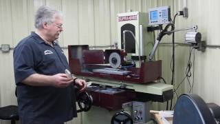 Truing and dressing a diamond wheel on the surface grinder [upl. by Lucilia]