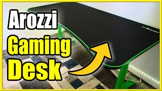 Unboxing and Initial review of Arozzi Arena Gaming Desk Green Best Gaming Desk [upl. by Hartzke]