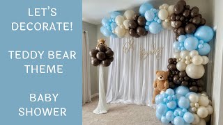 Teddy Bear Baby Shower Decorations  Balloon Garland Tips  TimeLapse Video [upl. by Martinic156]