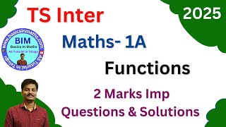 TS Inter Maths 1A  Functions 2 Marks Important Questions and Answers [upl. by Honna619]