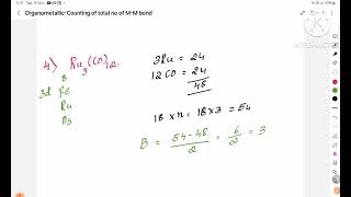 Organometallic Compoundshow to count total number of MM bond Part5ExamplesKannada [upl. by Yrehcaz]