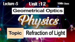 Refraction of Light  Class 10 Physics Lesson no 5 [upl. by Aeli]