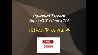 Info Terbaru Input RUP Tahun 2024 [upl. by Aneehsit]